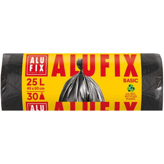 Szemeteszsák, 25 l, 30 db, 44x50 cm, 8 µ, ALUFIX "Economy", fekete