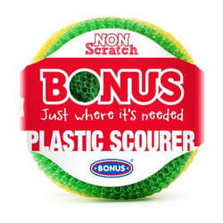 Műanyag súroló, 3 db, BONUS, vegyes színek
