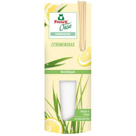 Légfrissítő, 90 ml, utántöltő, FROSCH "Oase", citromfű