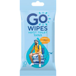 Toalettpapír, nedves, 10 db, GO WIPES "Comfort"