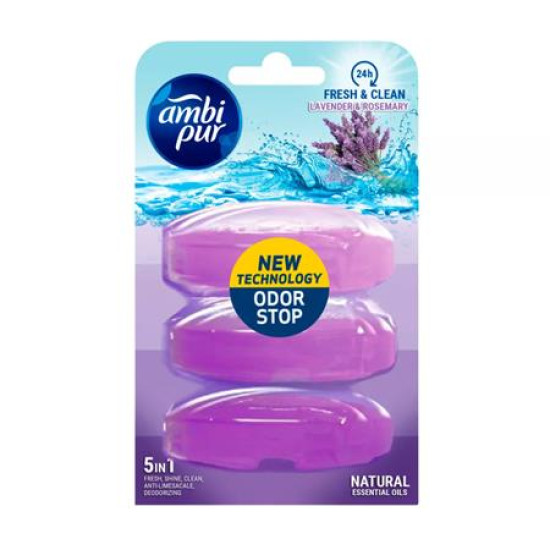 WC illatosító gél, utántöltő, 3x55 ml, AMBI PUR, levendula és rozmaring