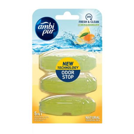 WC illatosító gél, utántöltő, 3x55 ml, AMBI PUR, citrom és mandarin WC illatosító gél, utántöltő, 3x55 ml, AMBI PUR, citrom és mandarin