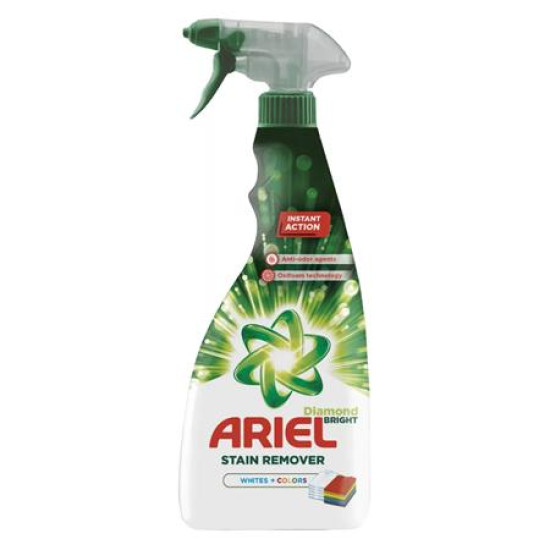 Folteltávolító spray, 750 ml, ARIEL "Diamond Bright", fehér és színes ruhákhoz