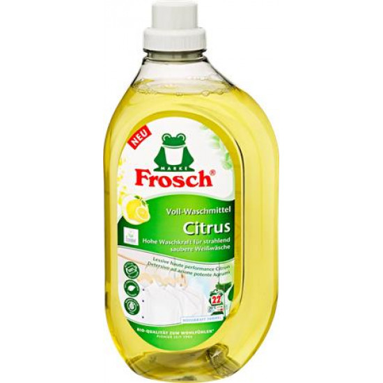 Mosógél, fehér ruhákhoz, 1,5 l, FROSCH, citrom
