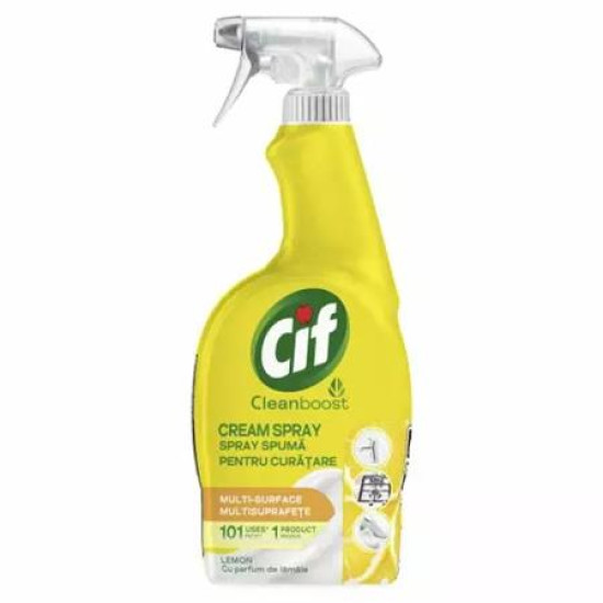 Univerzális zsíroldó- és tisztító spray, 700 ml, CIF "Cream", citrom