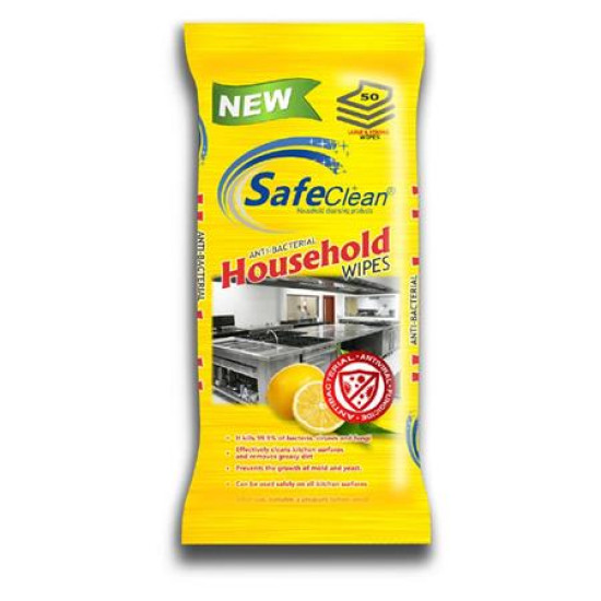 Univerzális konyhai törlőkendő, 50 db, antibakteriális, "SafeClean"