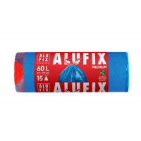 Szemeteszsák, zárószalagos, 60 l, 15 db, ALUFIX Szemeteszsák, zárószalagos, 60 l, 15 db, ALUFIX