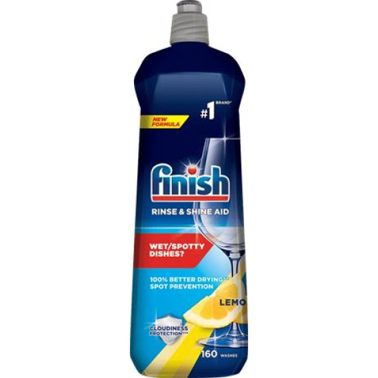 Gépi öblítőszer, 800 ml, FINISH, "Rinse&Shine Aid", lemon