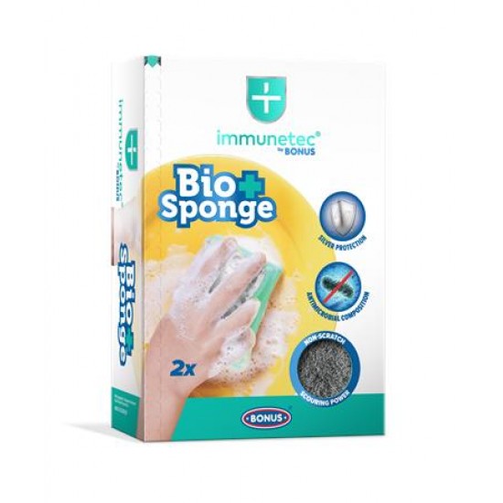 Mosogatószivacs, 2 db, BONUS "Bio Sponge Immunetec"