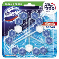 WC fertőtlenítő, 3 db-os, DOMESTOS "Power 5", óceán WC fertőtlenítő, 3 db-os, DOMESTOS "Power 5", óceán