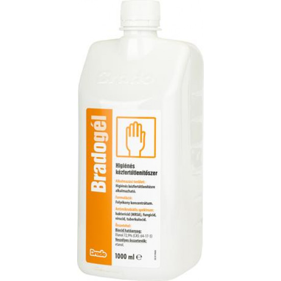 Kézfertőtlenítő gél, alkoholos, 1 l, BRADOGÉL Kézfertőtlenítő gél, alkoholos, 1 l, BRADOGÉL