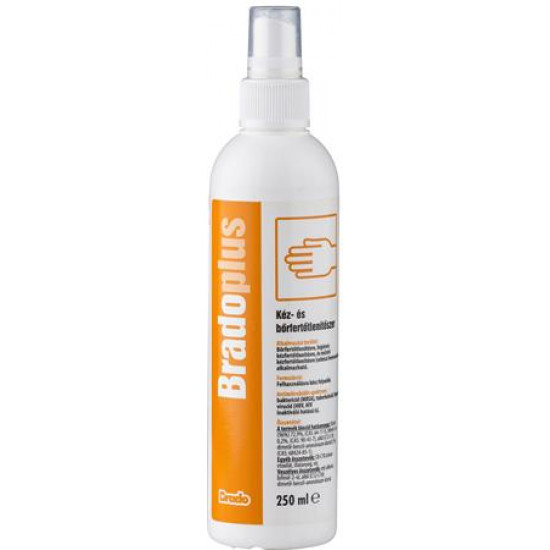 Kéz- és bőrfertőtlenítőszer, pumpás, 250 ml, BRADOPLUS Kéz- és bőrfertőtlenítőszer, pumpás, 250 ml, BRADOPLUS