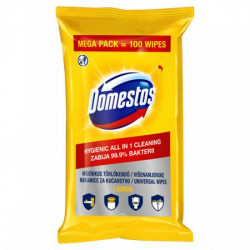 Nedves törlőkendő, 100 db, DOMESTOS "XXL citrom" Nedves törlőkendő, 100 db, DOMESTOS "XXL citrom"
