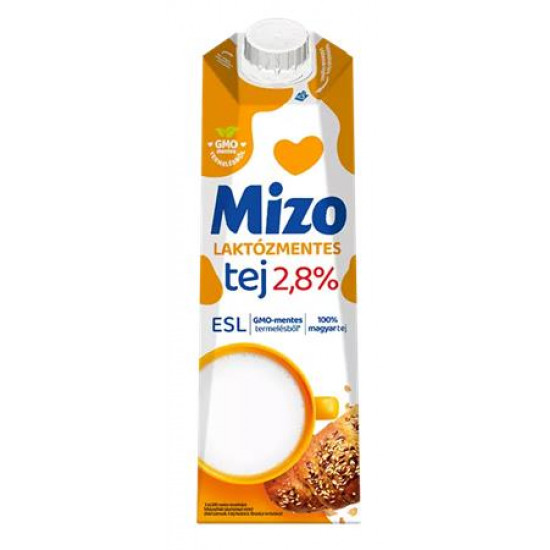 Tartós tej, dobozos, laktózmentes, 2,8%, 1 l, MIZO