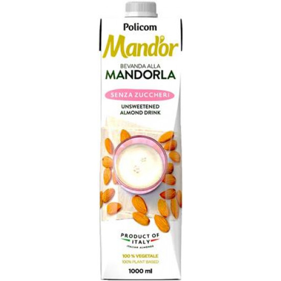 Növényi ital, cukormentes, dobozos, 1 l, MAND`OR "Prémium", mandula
