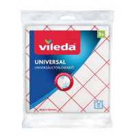 Törlőkendő, 34x36 cm, 3 db, VILEDA "Universal", fehér-piros Törlőkendő, 34x36 cm, 3 db, VILEDA "Universal", fehér-piros