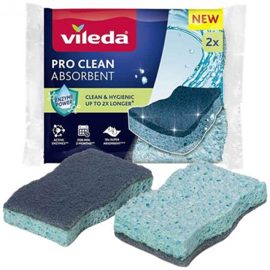 Viszkóz szivacs, 2 db, VILEDA "Pro Clean", kék