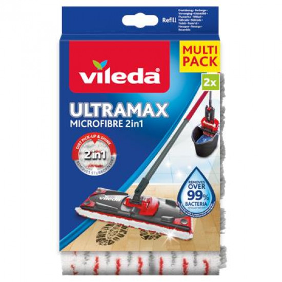 Lapos felmosó utántöltő, 2in1, VILEDA "Ultramax", fehér-piros