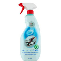 WC tisztító hab, fertőtlenítő, 750 ml, szórófejes, WELL DONE