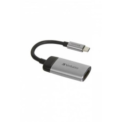 Adapter, USB-C/HDMI, 4K, VERBATIM, alumínium-fekete
