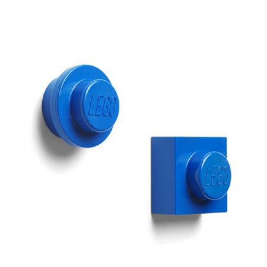 Mágnes, 2 különböző forma, LEGO, kék