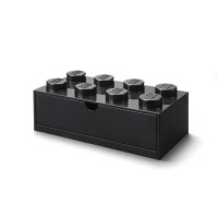 Tárolódoboz íróasztalra, fiókos, LEGO "Brick 4x2", fekete Tárolódoboz íróasztalra, fiókos, LEGO "Brick 4x2", fekete