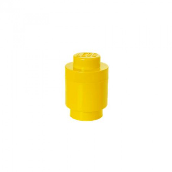 Tárolódoboz, henger, LEGO, sárga