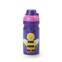 Kulacs, 390 ml, LEGO "Bee", lila-rózsaszín-mintás