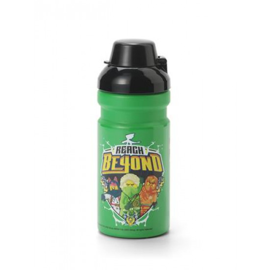 Kulacs, 390 ml, LEGO "Ninjago", zöld-fekete-mintás