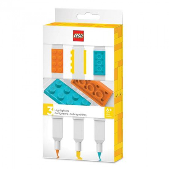 Szövegkiemelő készlet, kétvégű, LEGO, 3 különböző szín