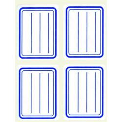 Füzetcímke, kék szegélyes, vonalas, 38x50 mm, 20 db, APLI