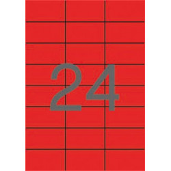 Etikett, 70x37 mm, színes, APLI, piros, 2400 etikett/csomag