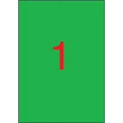 Etikett, 210x297 mm, színes, APLI, zöld, 100 etikett/csomag