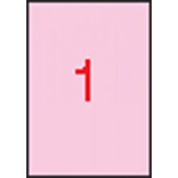 Etikett, 210x297 mm, színes, APLI, pasztell rózsaszín, 20 etikett/csomag