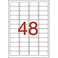 Etikett, 45,7x21,2 mm, poliészter, időjárásálló, kerekített sarkú, APLI, 960 etikett/csomag