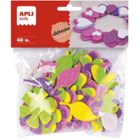 Moosgumi, öntapadó, glitteres, virágok, APLI "Eva Sheets", vegyes színek Moosgumi, öntapadó, glitteres, virágok, APLI "Eva Sheets", vegyes színek