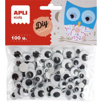 Öntapadó mozgó szem, kör, APLI "Creative", fekete-fehér Öntapadó mozgó szem, kör, APLI "Creative", fekete-fehér