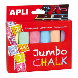 Aszfaltkréta, kerek, jumbo, APLI, 6 különböző szín Aszfaltkréta, kerek, jumbo, APLI, 6 különböző szín