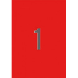 Etikett, 210x297 mm, színes, APLI, piros, 20 etikett/csomag