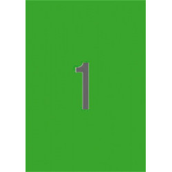 Etikett, 210x297 mm, színes, APLI, zöld, 20 etikett/csomag