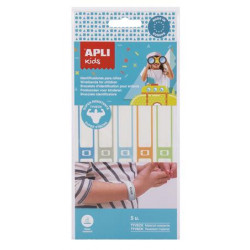 Azonosító karszalag, kézzel írható, tyvek, 5 db, APLI Kids