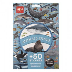 Matrica, újra felhasználható, 50 db, APLI Kids "Stickers", tengeri állatok Matrica, újra felhasználható, 50 db, APLI Kids "Stickers", tengeri állatok