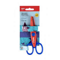 Olló, kreatív, cikkcakk, APLI Kids "Zig-Zag", piros-kék