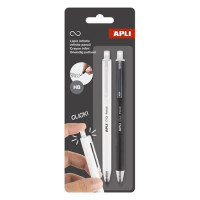 Töltőceruza, HB, nyomógombos, APLI "Infinite Click", fehér és fekete Töltőceruza, HB, nyomógombos, APLI "Infinite Click", fehér és fekete