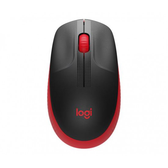 Egér, vezeték nélküli, optikai, USB, LOGITECH, "M190", piros