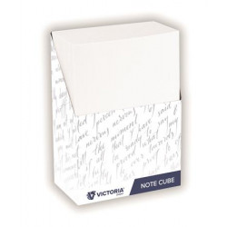 Kockatömb álló adagolóval, 75x40x105 mm, VICTORIA OFFICE