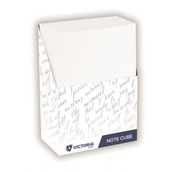 Kockatömb álló adagolóval, 75x40x105 mm, VICTORIA OFFICE