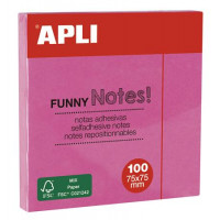 Öntapadó jegyzettömb, 75x75 mm, 100 lap, APLI, neon rózsaszín Öntapadó jegyzettömb, 75x75 mm, 100 lap, APLI, neon rózsaszín