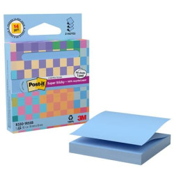 Öntapadó jegyzettömb, "Z", adagolóval, 76x76 mm, 90 lap, 3M POSTIT "Super Sticky", pasztelkék