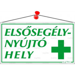 Információs tábla, 22,5x12,5 cm, "Elsősegélynyújtó hely" Információs tábla, 22,5x12,5 cm, "Elsősegélynyújtó hely"